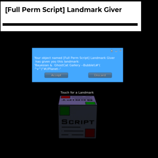 Second Life Marketplace - [Full Perm Script] Landmark Giver